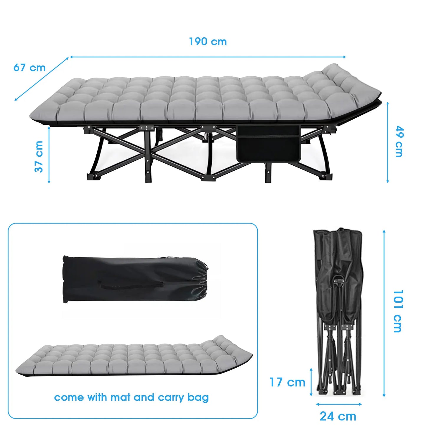 Heavy-Duty Portable Camping Cot