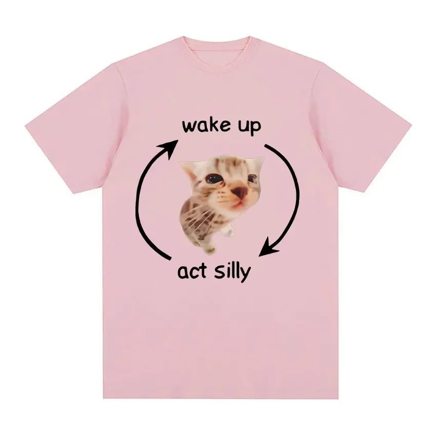 Wake Up Act Silly Meme Graphic T Shirt
