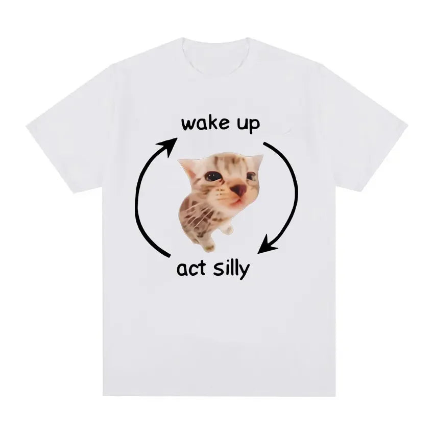 Wake Up Act Silly Meme Graphic T Shirt