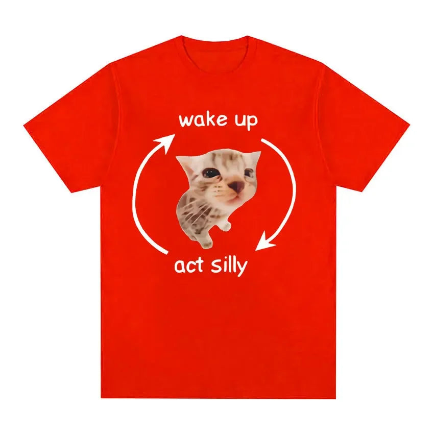 Wake Up Act Silly Meme Graphic T Shirt